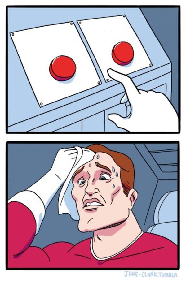 Two Buttons meme about Daniel Wellington