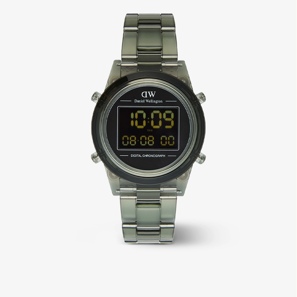 Retro digital watch with an olive bracelet