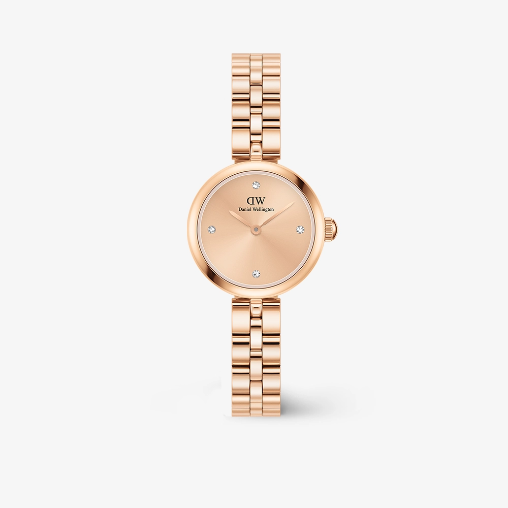 Elan collection watch with a rose gold bracelet and champagne dial