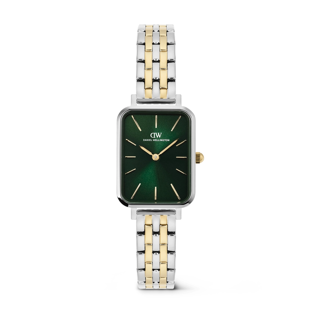 Quadro 5-link Emerald Two Tone watch