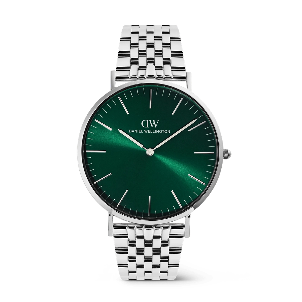 Classic 7-Link Emerald Silver watch