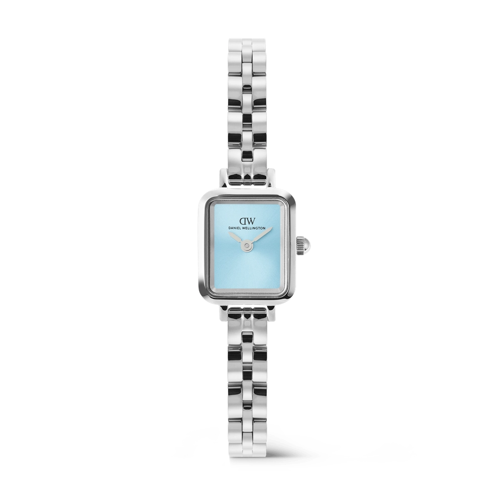 Quadro Mini Arch 3-Link Ice-Blue Silver watch