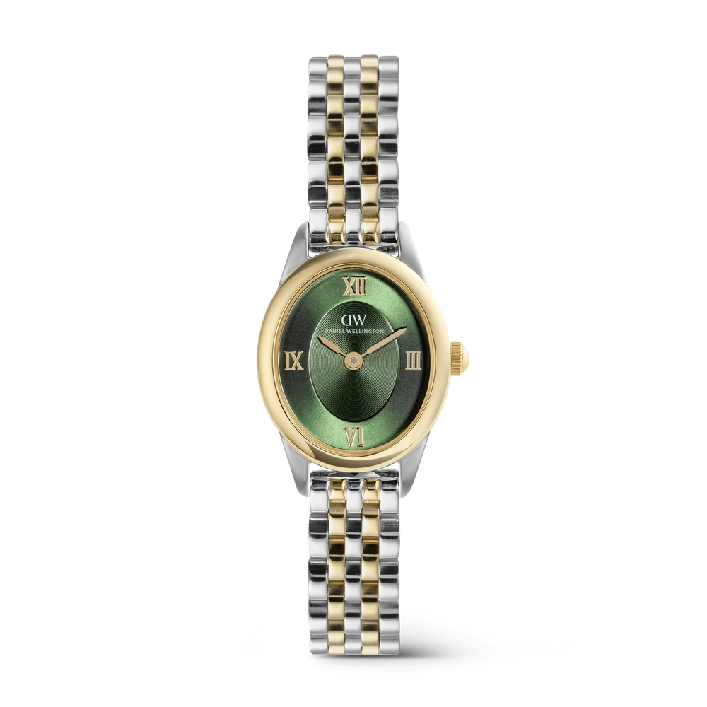 Ophelia Mini Beans Link Emerald Two Tone watch